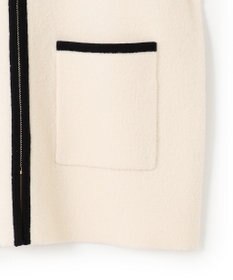 23区 L 【洗える】ミニブークレニット バイカラー ジャケット