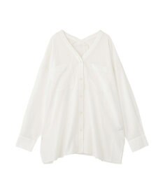 Green Parks 綿麻混Ｖネックオーバーサイズシャツ