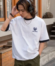 WEGO 【ユニセックス着用ITEM/MLサイズ展開】アクセ付きリンガーグラフィックT（SS）