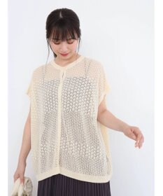 Green Parks 透かし柄ポンチョニットカーディガン