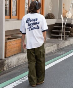 WEGO 【ユニセックス着用ITEM/MLサイズ展開】アクセ付きリンガーグラフィックT（SS）