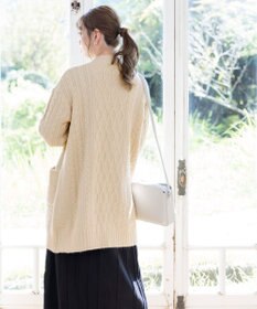 Tiaclasse 【洗える】大人華やかなアラン柄ニットカーディガン