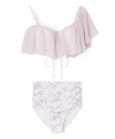 San-ai Resort（三愛水着楽園） 【2025年新作】軽い着け心地でしっかり盛れる【楽盛り水着】　ワンショルフリルワイヤービキニ　9M【San-ai Resort（サンアイリゾート）】