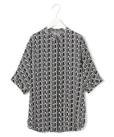 ICB L 【人気のため新色追加・接触冷感・UVケア・速乾・洗える】BackSatinAmunzen 5分袖バンドカラーブラウス