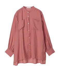 Green Parks バンドカラーポケット付きシアーシャツ