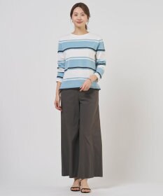 J.PRESS LADIES L Cotton Acetate ブロッキング ボーダー ニット