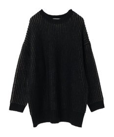 AMERICAN HOLIC バイカラー片畦ニットチュニック