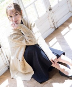 Tiaclasse 【洗える】大人華やかなアラン柄ニットカーディガン