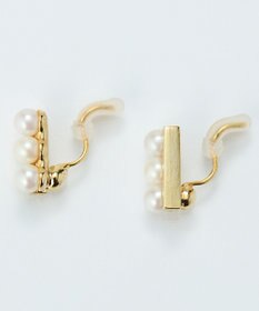 Phoebe 【痛くないシリーズ/金属アレルギー対応】パール＆バーライトフィットイヤリング　ゴールド