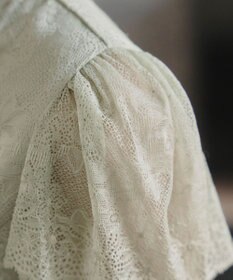 Tiaclasse L 【洗える】フレンチスリーブレースブラウス