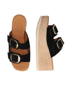INTER-CHAUSSURES 【Oh my Sandals】ダブルバックル厚底ウエッジサンダル