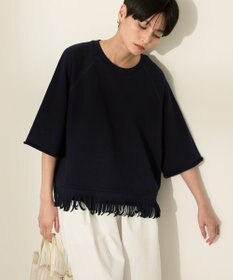 AMERICAN HOLIC フリンジ5分袖ラグランスウェット