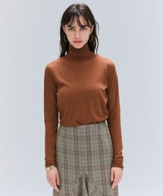 BEIGE， 【洗える】SORE / シアーコットンハイネックカットソー Brown