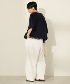 AMERICAN HOLIC フリンジ5分袖ラグランスウェット