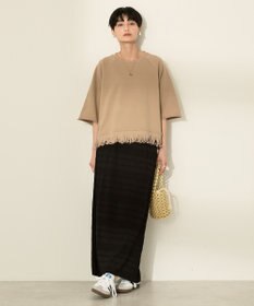 AMERICAN HOLIC フリンジ5分袖ラグランスウェット