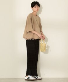 AMERICAN HOLIC フリンジ5分袖ラグランスウェット