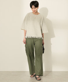 AMERICAN HOLIC フリンジ5分袖ラグランスウェット