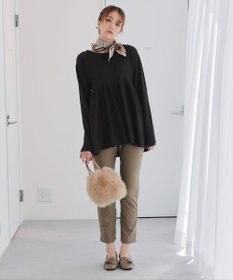 Tiaclasse 【洗える】ギャザーフレアニットチュニック