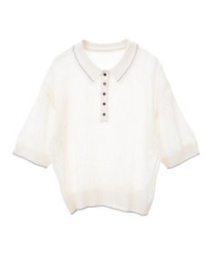 earth music&ecology メッシュポロニットプルオーバー