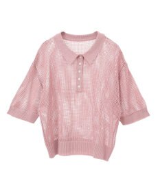 earth music&ecology メッシュポロニットプルオーバー