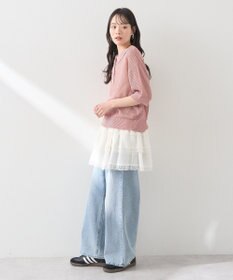 earth music&ecology メッシュポロニットプルオーバー