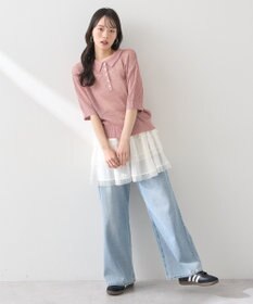 earth music&ecology メッシュポロニットプルオーバー