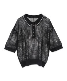 earth music&ecology メッシュポロニットプルオーバー