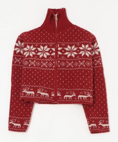 WEGO ユキガラダブルジップカーデ