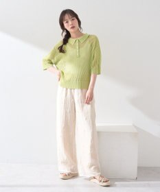 earth music&ecology メッシュポロニットプルオーバー