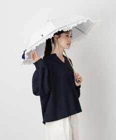 MOONBAT 【遮光/晴雨兼用日傘】POLO RALPH LAUREN(ポロ ラルフローレン) エンブフリル 折りたたみ傘 楽折 遮熱 UV