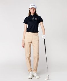 23区GOLF 【WOMEN】フラッグロゴジャガード ポロシャツ