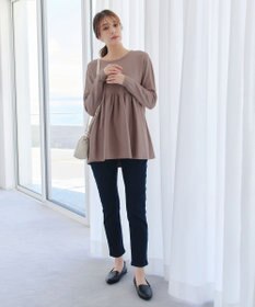 Tiaclasse 【洗える】ギャザーフレアニットチュニック