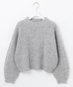 ANY SIS 【洗える】袖ケーブルショート ニット