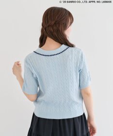 Green Parks チャーミーキティ／衿付き半袖ケーブルニット