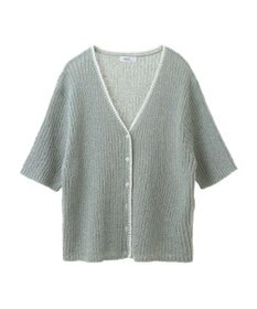 earth music&ecology バイカラーＶネックカーディガン