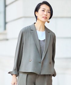 自由区 【カタログ掲載・人気素材・セットアップ対応】リネンライクシンセティックショート ジャケット