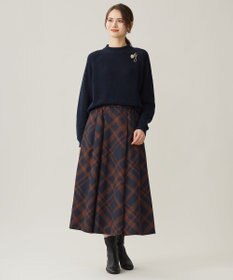 自由区 L 【洗える】スラブチェックプリント スカート