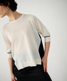 GRACE CONTINENTAL バイカラークルーニットトップ