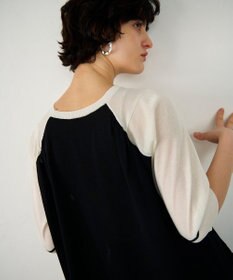 GRACE CONTINENTAL バイカラークルーニットトップ