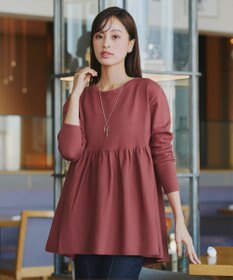 Tiaclasse 【洗える】ギャザーフレアニットチュニック