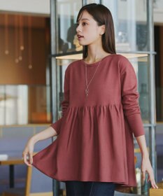 Tiaclasse 【洗える】ギャザーフレアニットチュニック