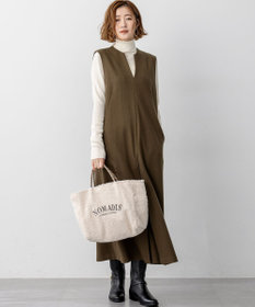 23区 S ウールミルドジャージー ボックスタック ジャンパースカート