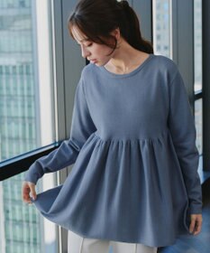 Tiaclasse 【洗える】ギャザーフレアニットチュニック