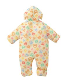 MIKI HOUSE HOT BISCUITS 【70-100cm】 カラフルビーンズ 総柄中綿ジャンプスーツ