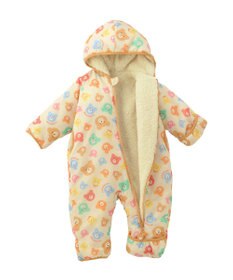 MIKI HOUSE HOT BISCUITS 【70-100cm】 カラフルビーンズ 総柄中綿ジャンプスーツ