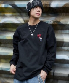 WEGO 【ユニセックス着用ITEM/MLサイズ展開】別注BENDAVISハートワンポイント刺繍T（LS）