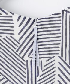 自由区 【洗える・XSサイズあり】モザイクラインプリント ワンピース