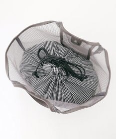 ANY ギンガムチェック巾着付メッシュトートバッグ