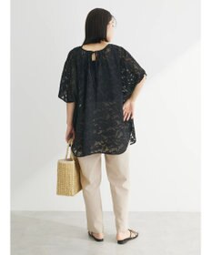 Green Parks 綿麻混バックルベルト付テーパードパンツ