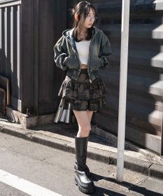 WEGO デニムショートフードブルゾン